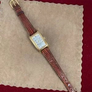 Vintage 1980\'s Peugeot Curvex Tank Style Gold Watch Gold Hands Peugeot Men main image 3